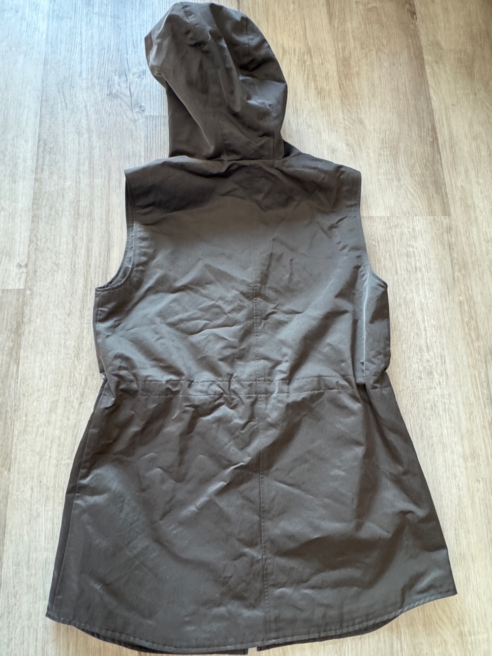 Theory Women’s Hooded Utility Vest - Dark Brown sz S - Picture 4 of 9